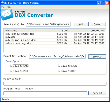 DBX to EML conversion process used to convert DBX files to EML & 4 formats